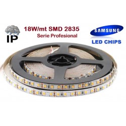 Tira LED 5 mts Flexible 90W 600 Led SMD 2835 IP65 Blanco Cálido Alta Luminosidad
